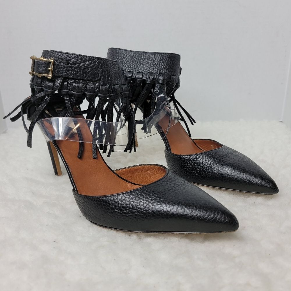 Valentino Garavan Womens Shoes Size 7.5 Leather Fringe Trim Accent
